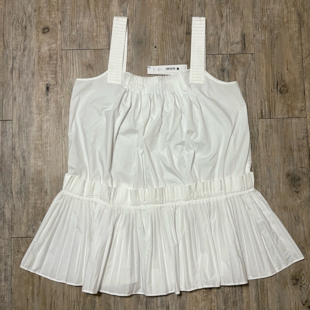 Aqua Women's White Sleeveless Tiered Mini Dress, Size XL